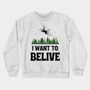 I Want to Belive - Shadow Ship - White - Sci-Fi Crewneck Sweatshirt